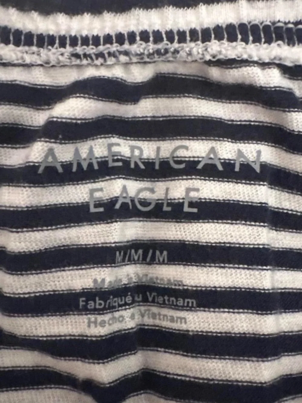 American Eagle Outfitters Navy and White Striped Strapless Tube Top